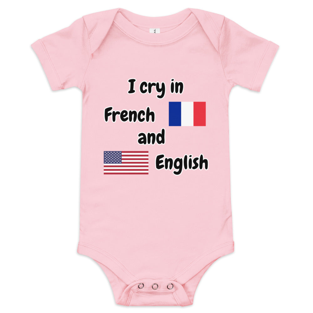 Baby Bilingual One Piece - English US and French