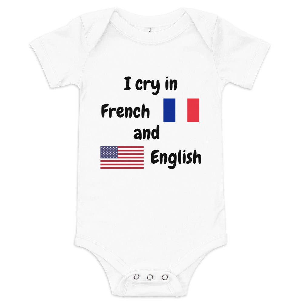 Baby Bilingual One Piece - English US and French
