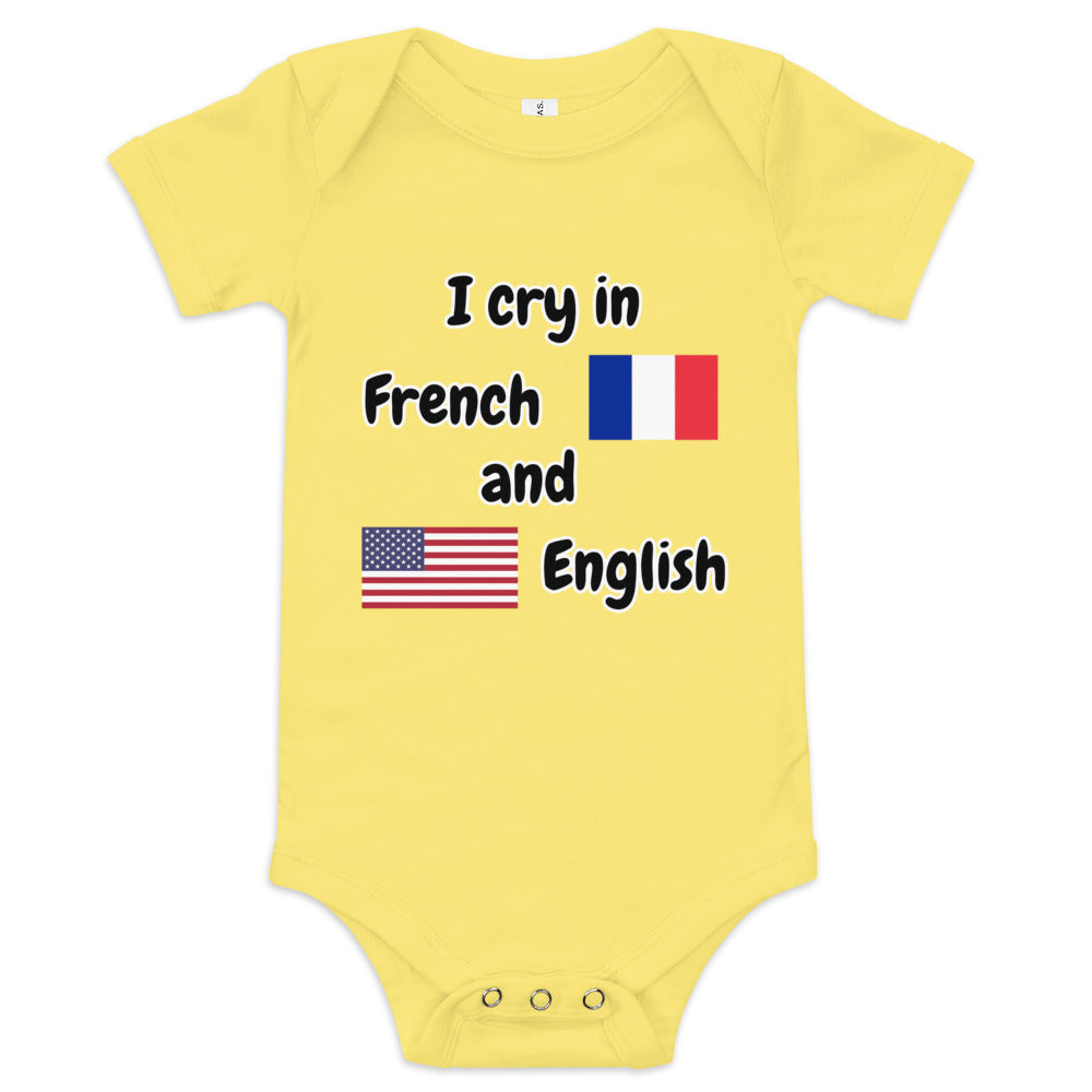 Baby Bilingual One Piece - English US and French