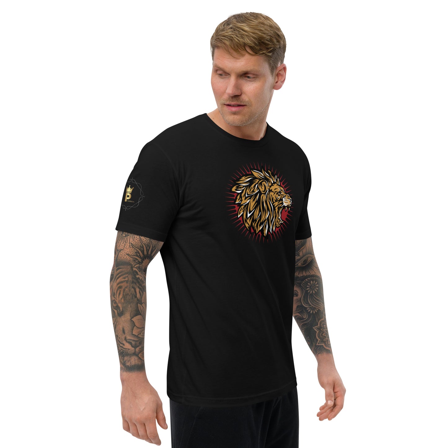 Men's Short Sleeve T-shirt (Lion Level Up In Private)
