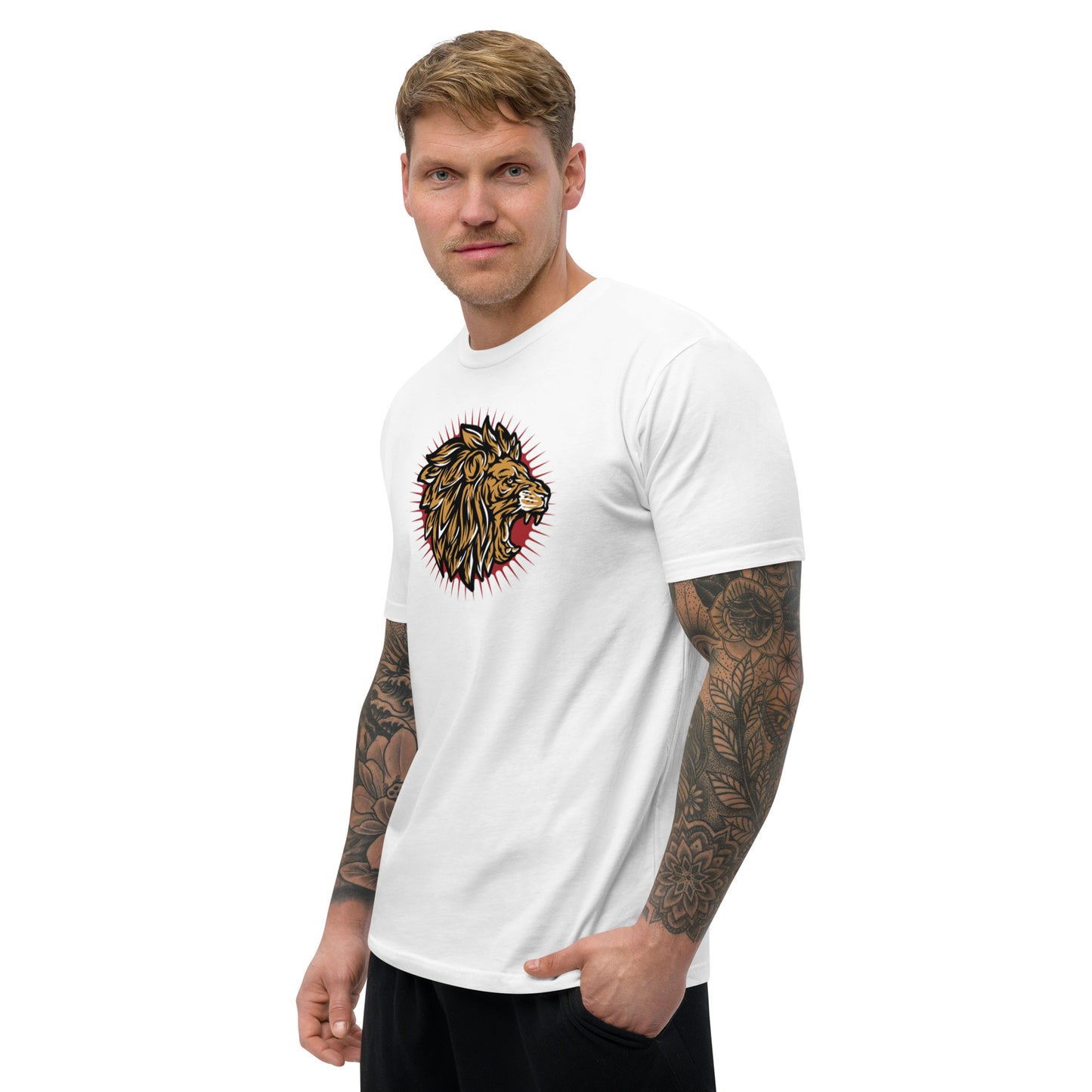 Men's Short Sleeve T-shirt (Lion Level Up In Private)