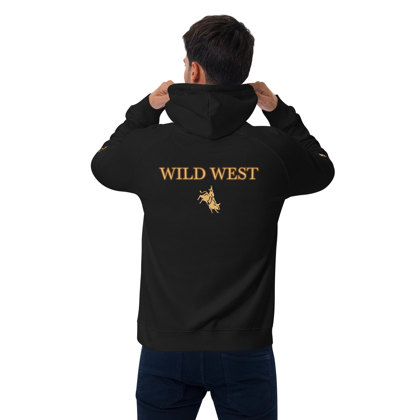 Unisex eco raglan hoodie (WILD WEST GOLD)