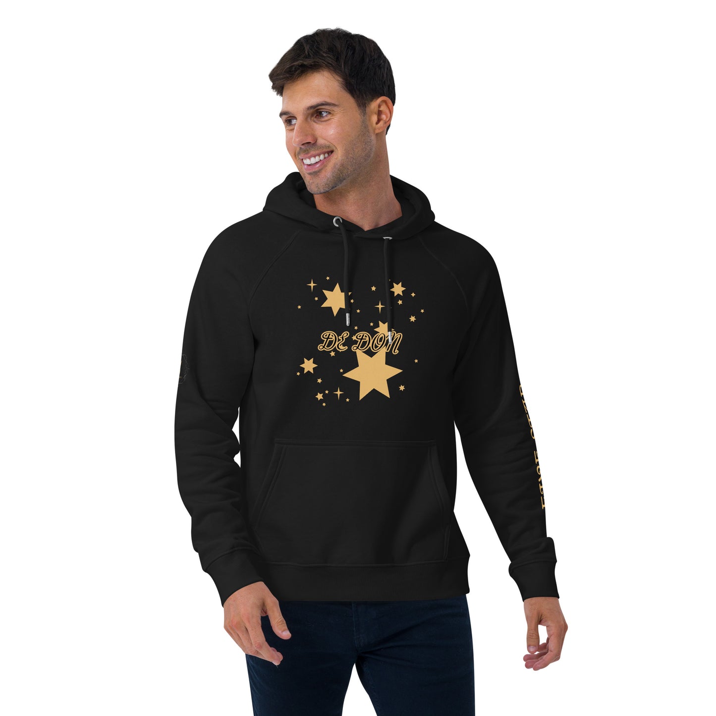 Unisex eco raglan hoodie (FIVE STAR GOLD DE DON)