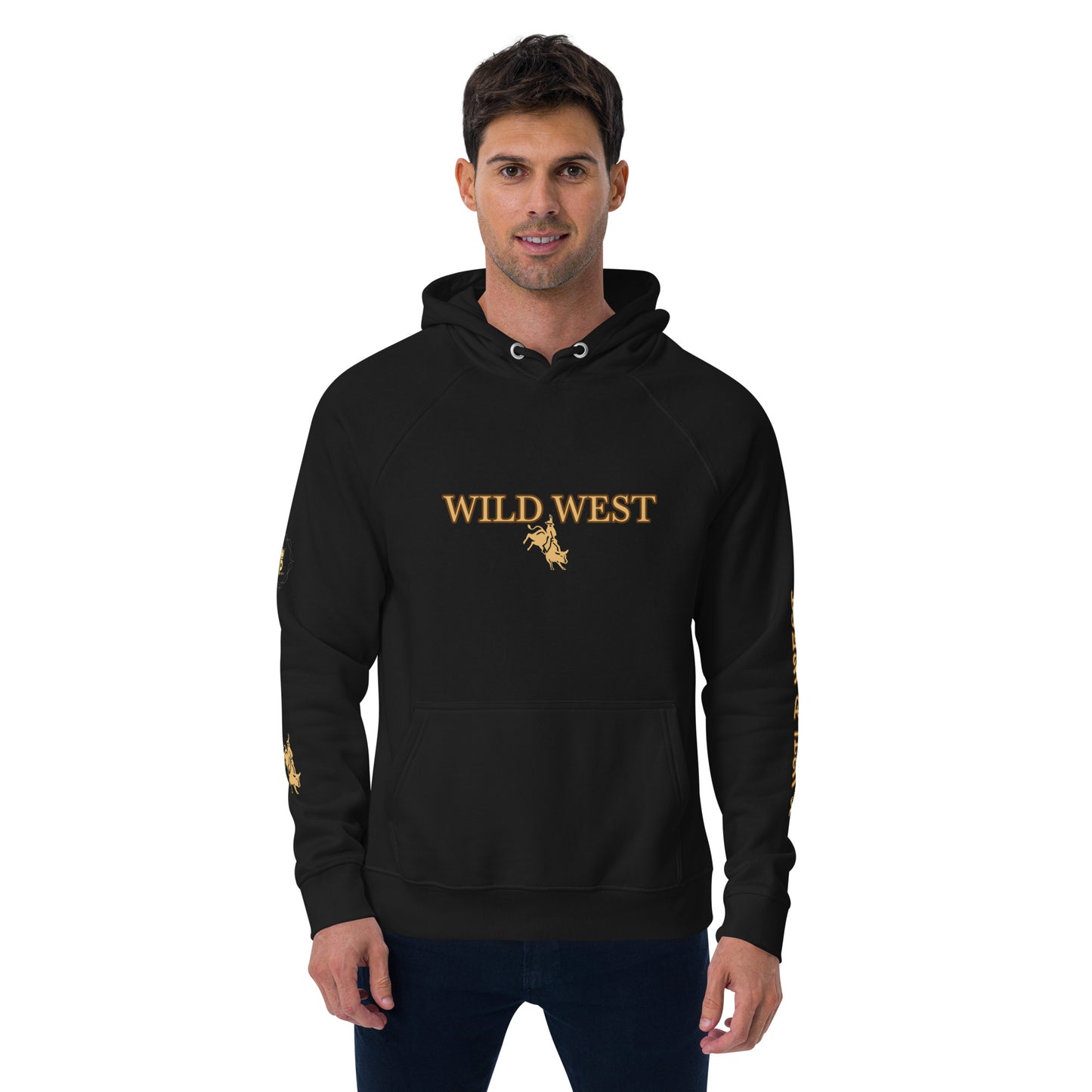 Unisex eco raglan hoodie (WILD WEST GOLD)