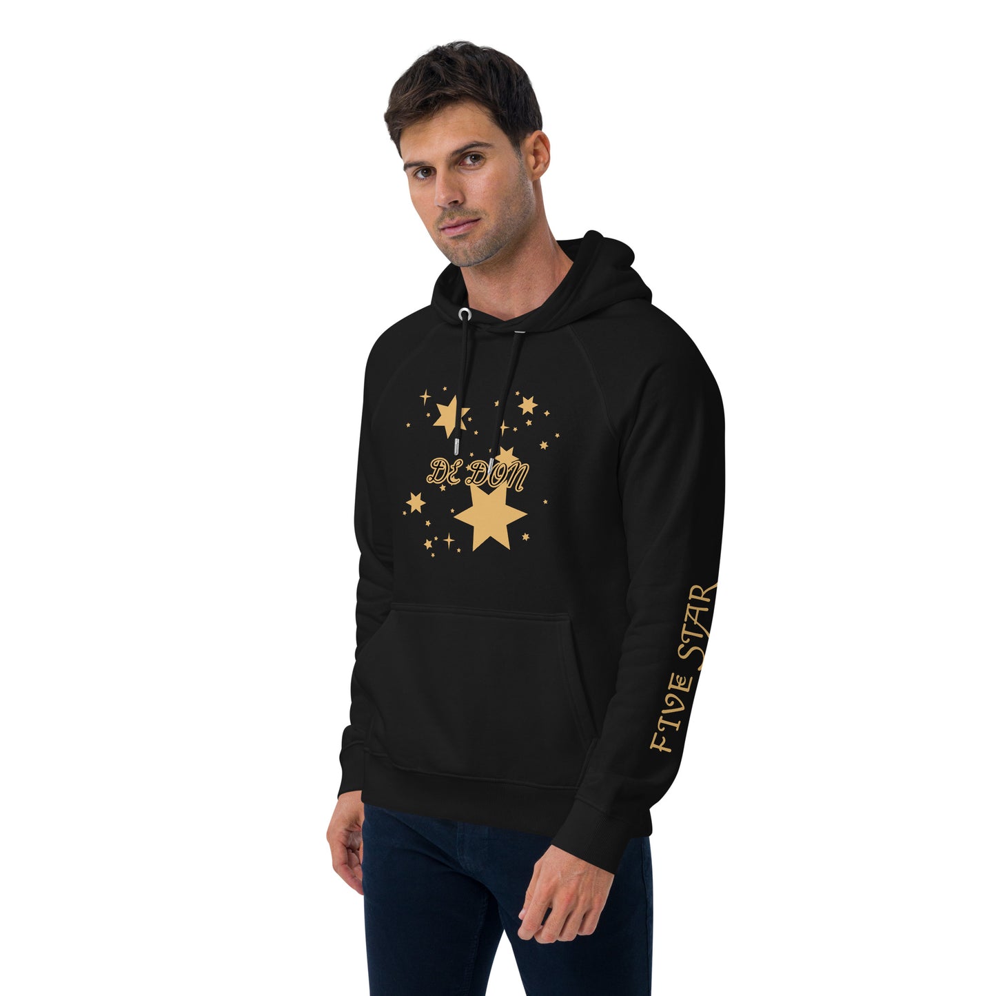 Unisex eco raglan hoodie (FIVE STAR GOLD DE DON)