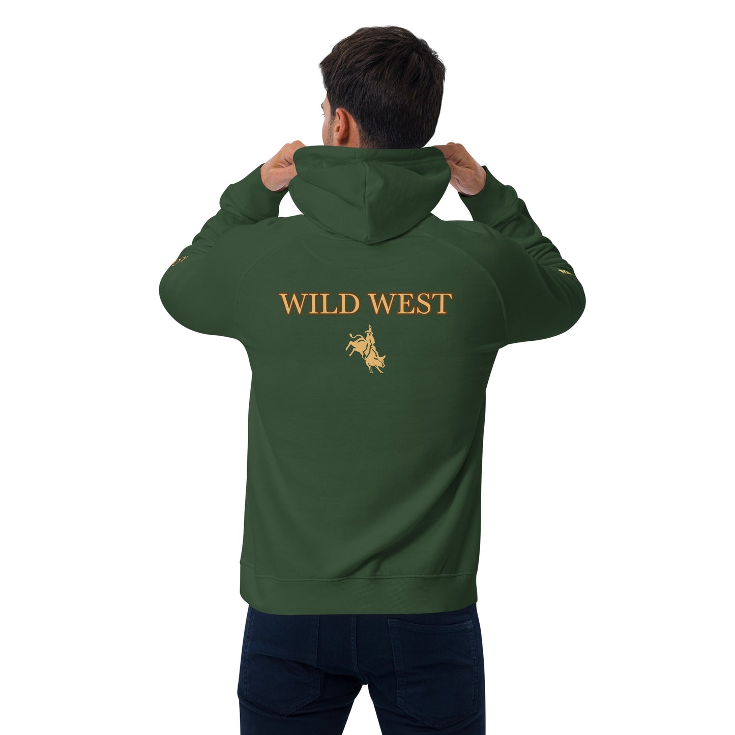Unisex eco raglan hoodie (WILD WEST GOLD)