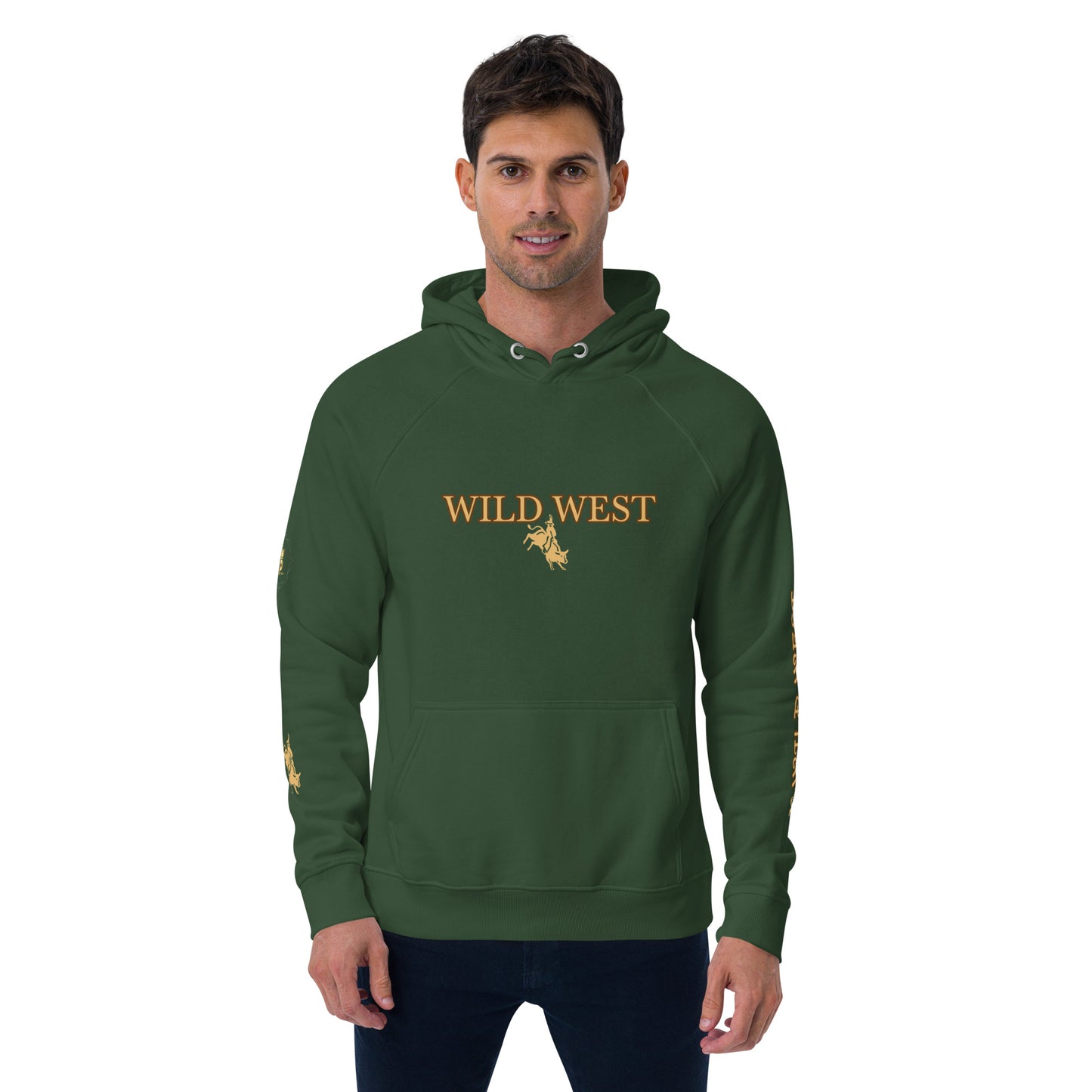Unisex eco raglan hoodie (WILD WEST GOLD)