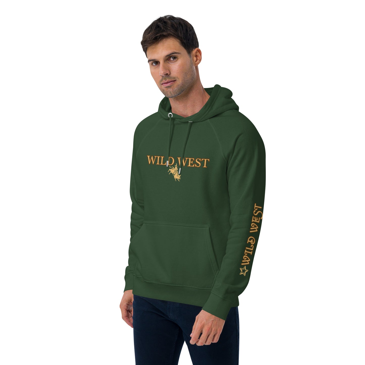 Unisex eco raglan hoodie (WILD WEST GOLD)