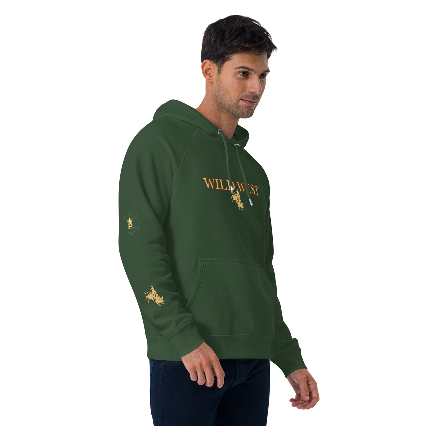 Unisex eco raglan hoodie (WILD WEST GOLD)