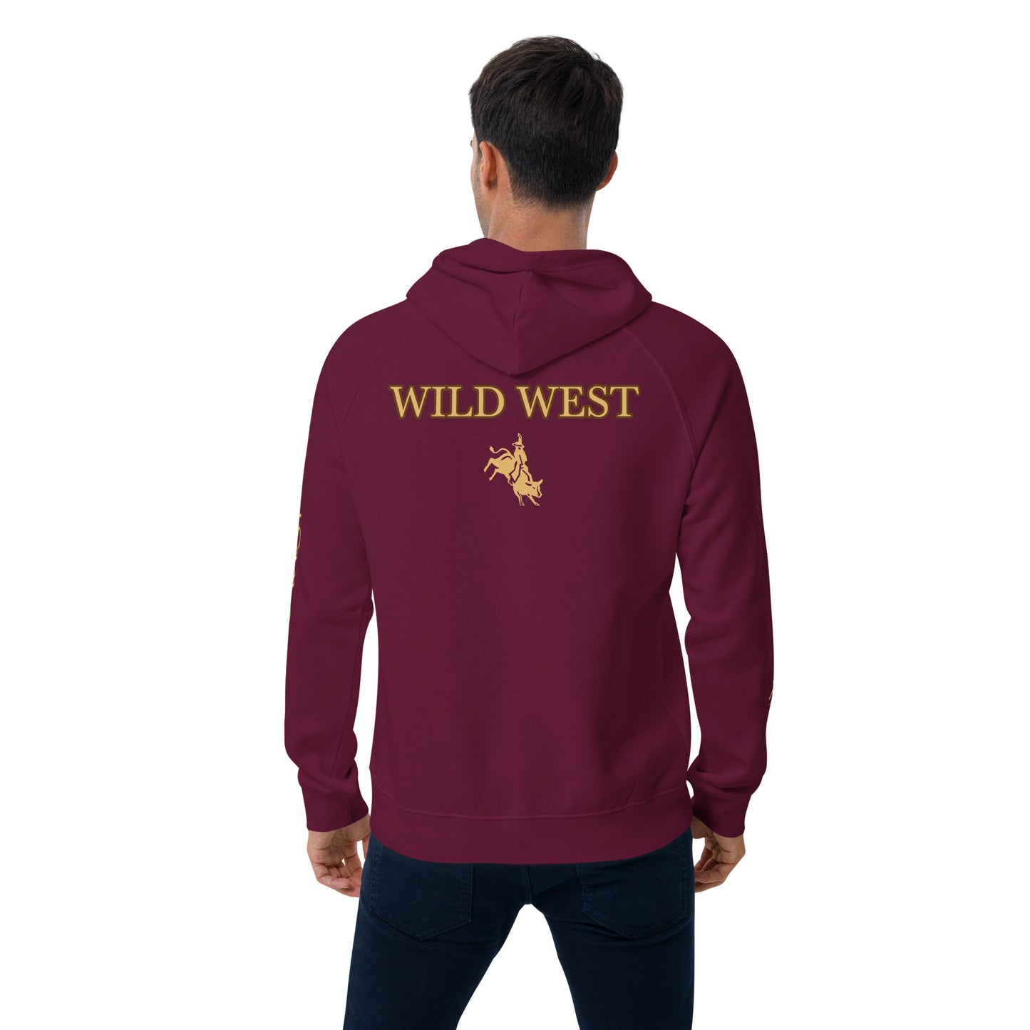 Unisex eco raglan hoodie (WILD WEST GOLD)