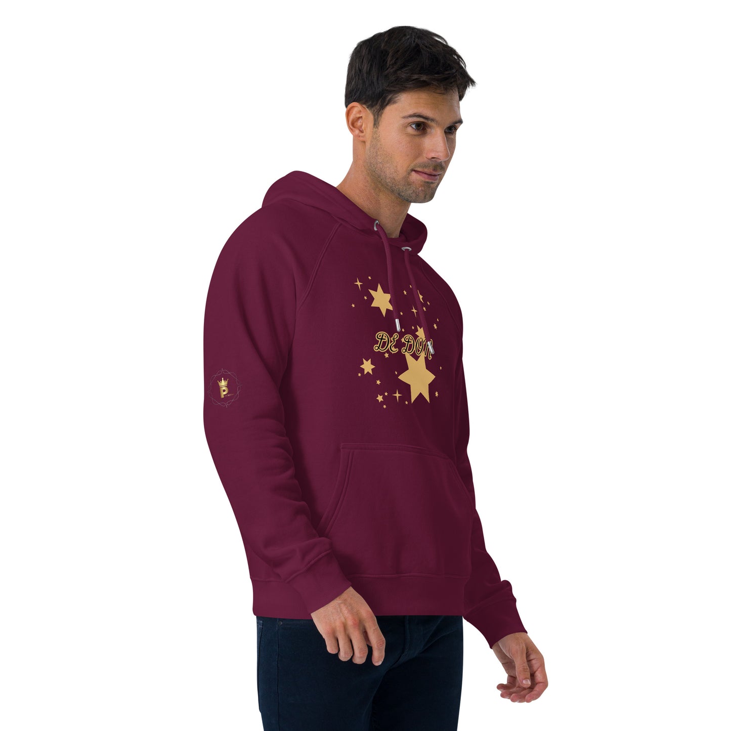 Unisex eco raglan hoodie (FIVE STAR GOLD DE DON)