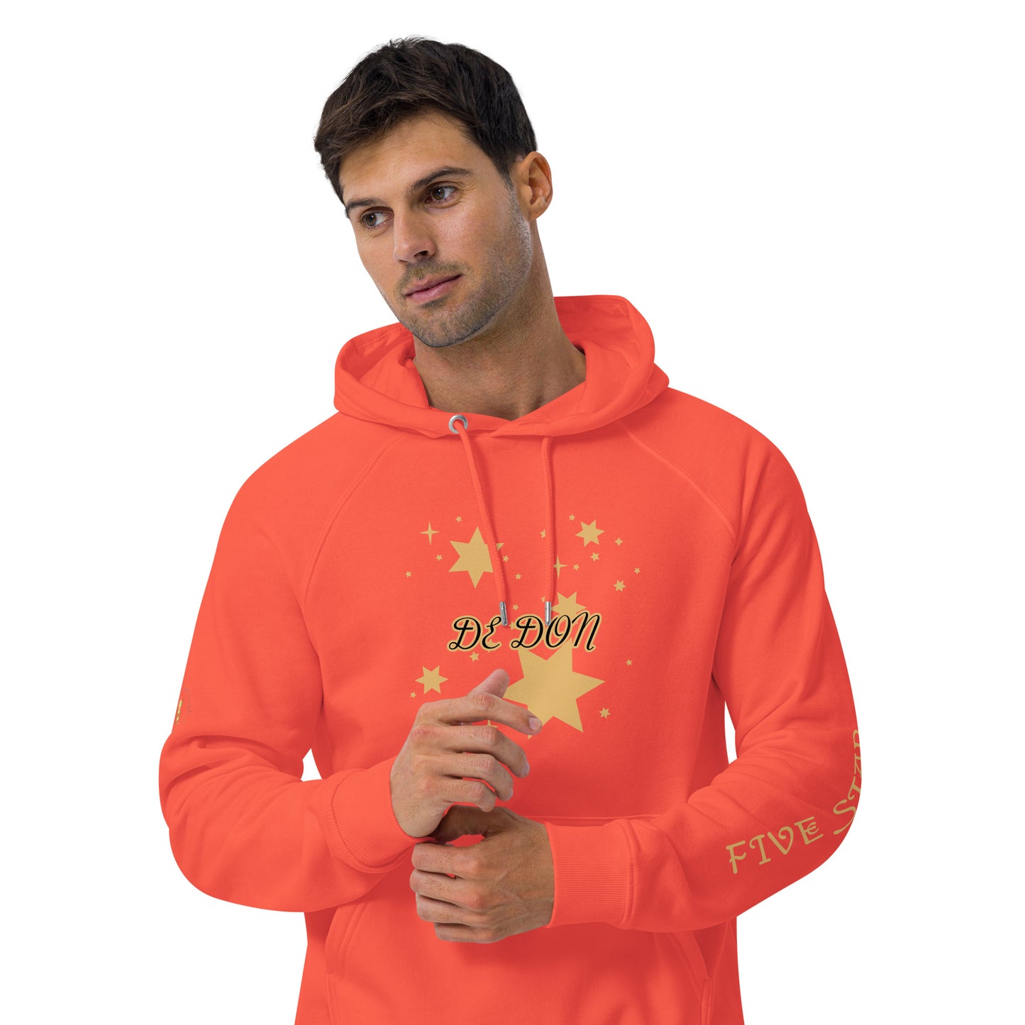 Unisex eco raglan hoodie (FIVE STAR GOLD DE DON)