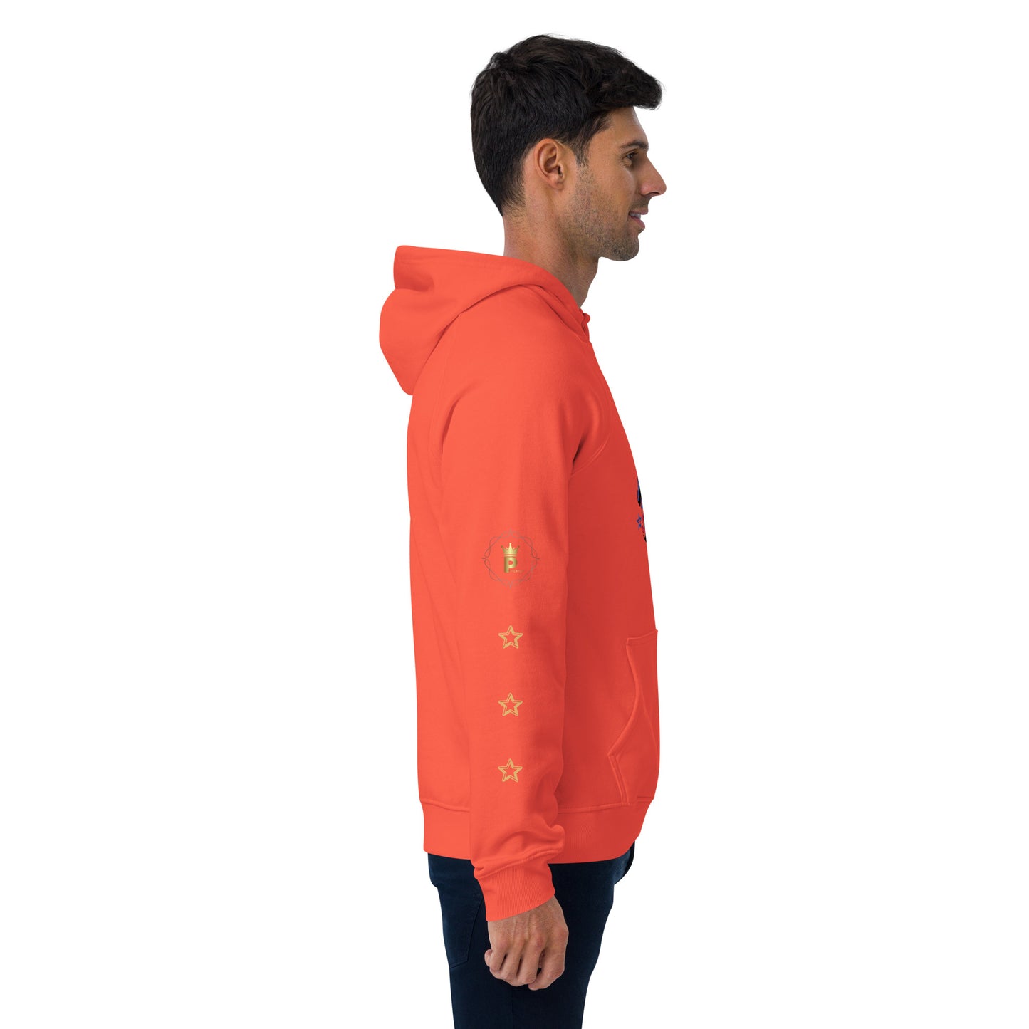 Unisex eco raglan hoodie (USA FLAGBURG AND STATUE OF LIBERTY)