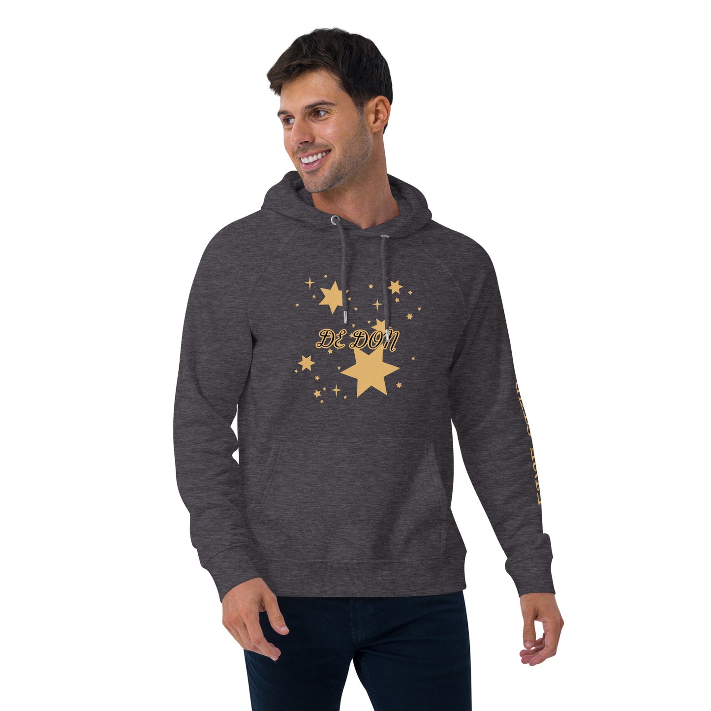 Unisex eco raglan hoodie (FIVE STAR GOLD DE DON)