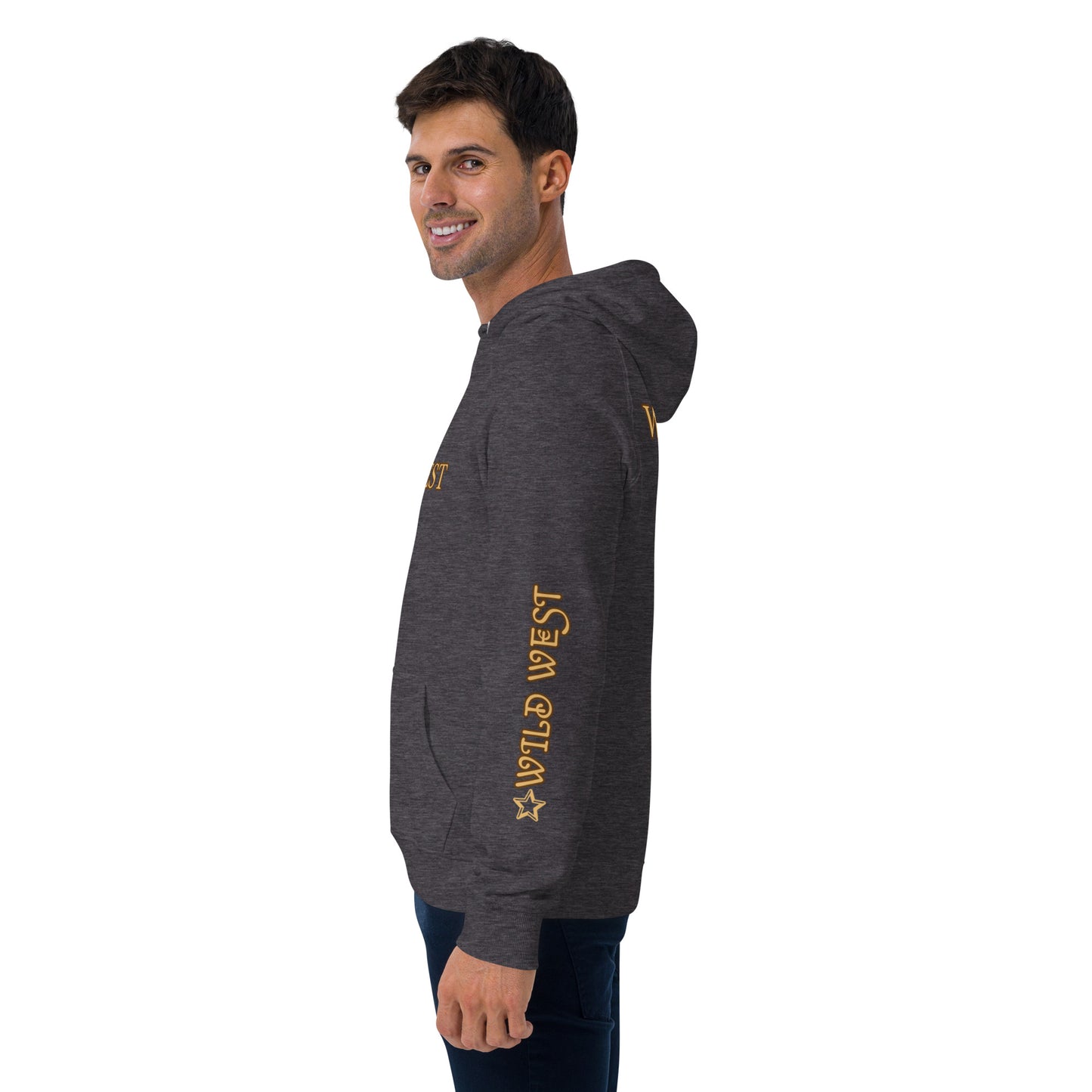 Unisex eco raglan hoodie (WILD WEST GOLD)