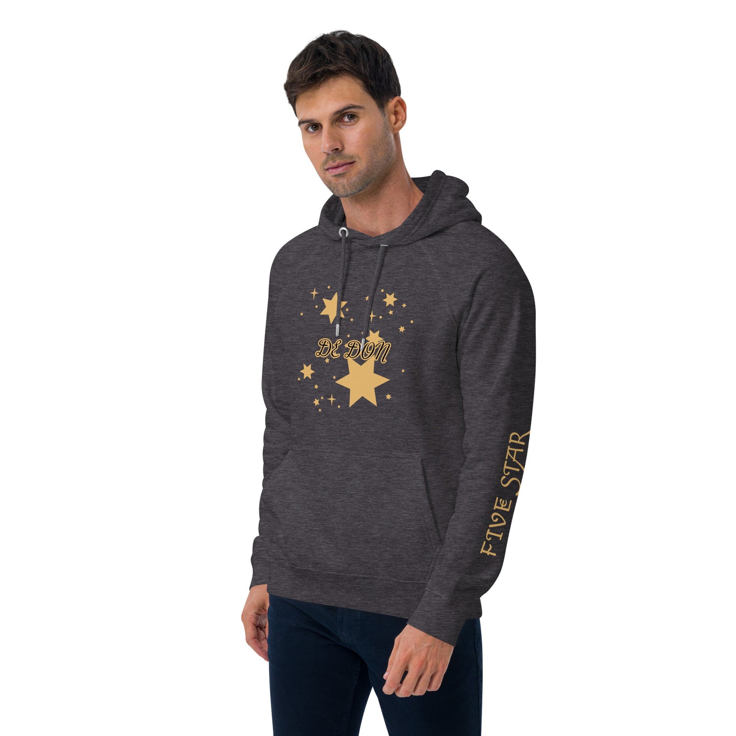 Unisex eco raglan hoodie (FIVE STAR GOLD DE DON)