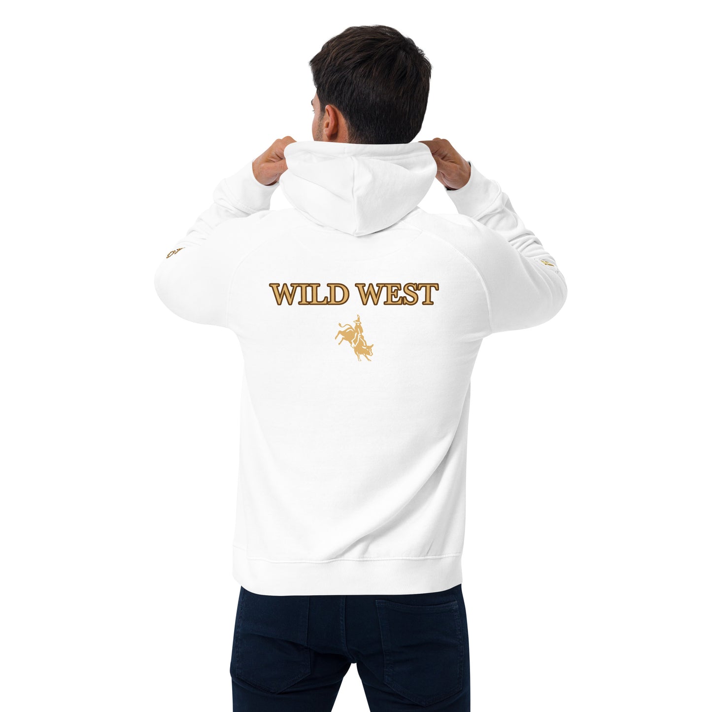 Unisex eco raglan hoodie (WILD WEST GOLD)