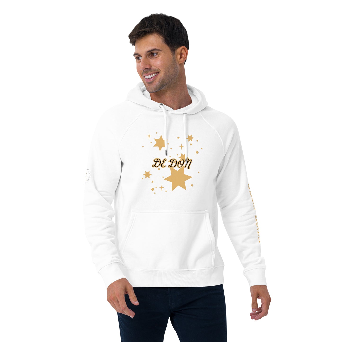 Unisex eco raglan hoodie (FIVE STAR GOLD DE DON)