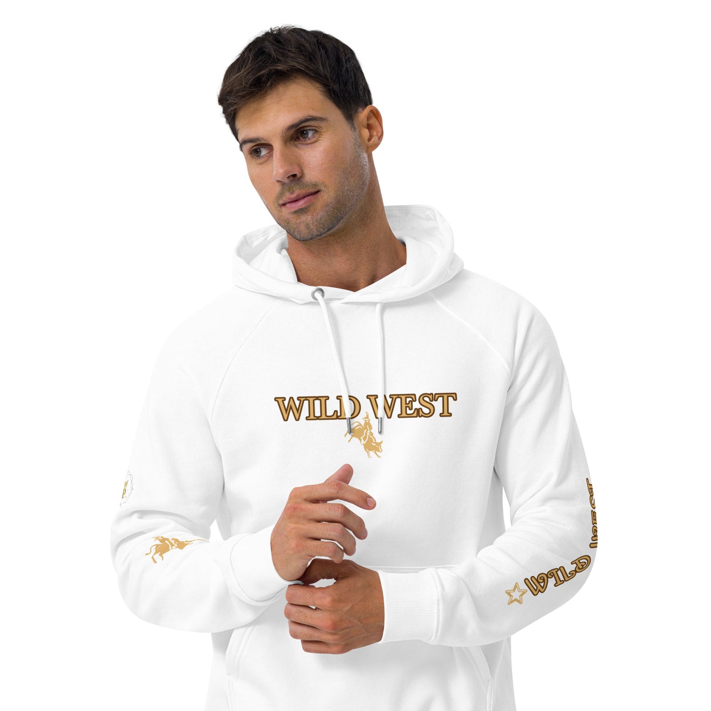Unisex eco raglan hoodie (WILD WEST GOLD)