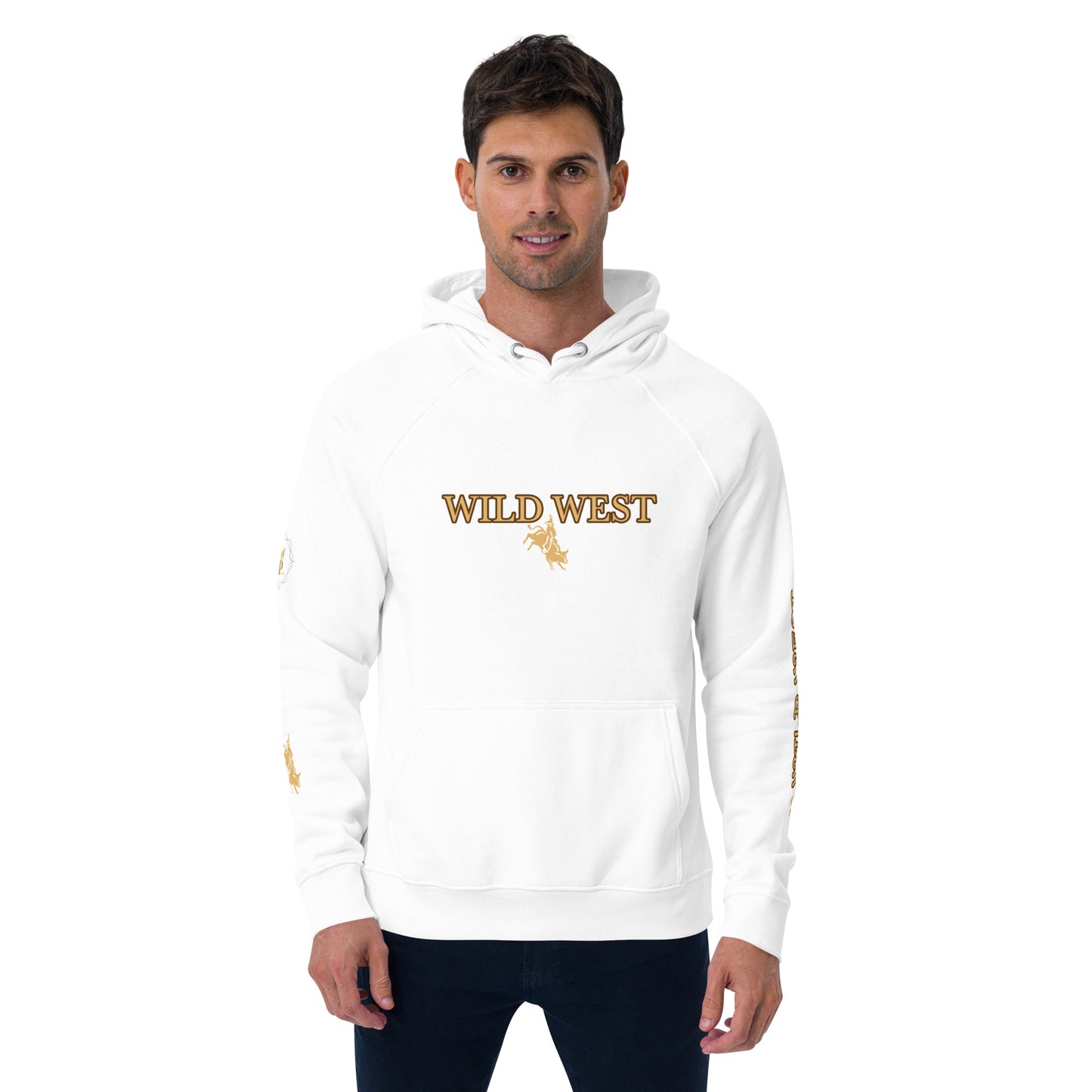 Unisex eco raglan hoodie (WILD WEST GOLD)