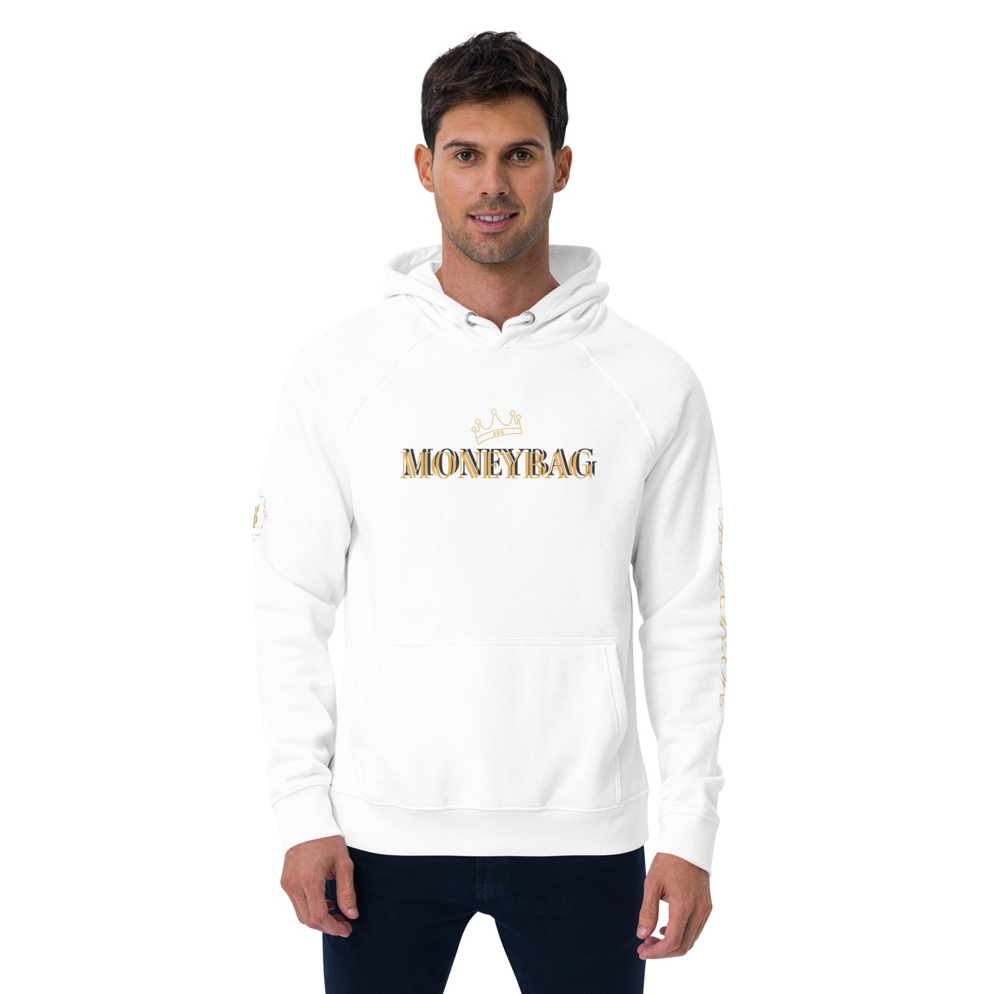 Unisex Eco Raglan Hoodie (MONEY BAG GOLD)