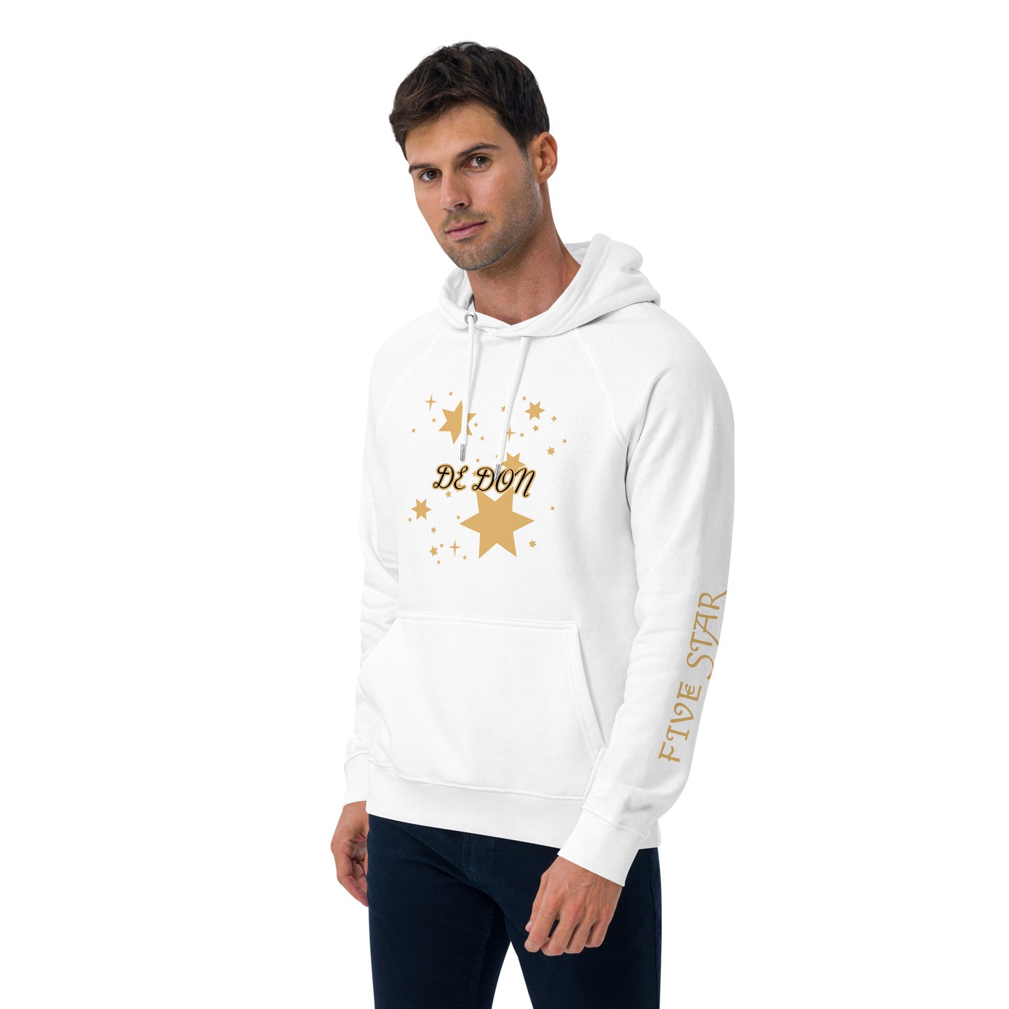 Unisex eco raglan hoodie (FIVE STAR GOLD DE DON)