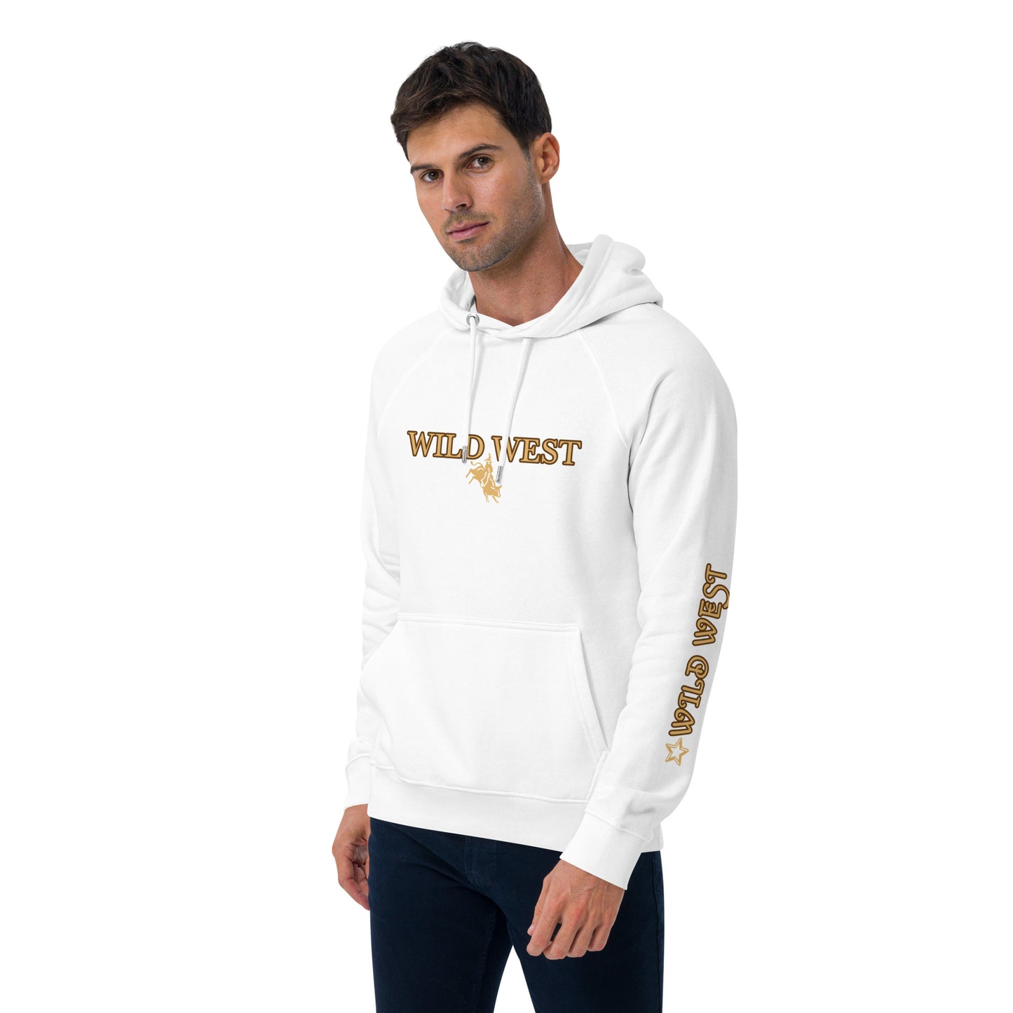 Unisex eco raglan hoodie (WILD WEST GOLD)