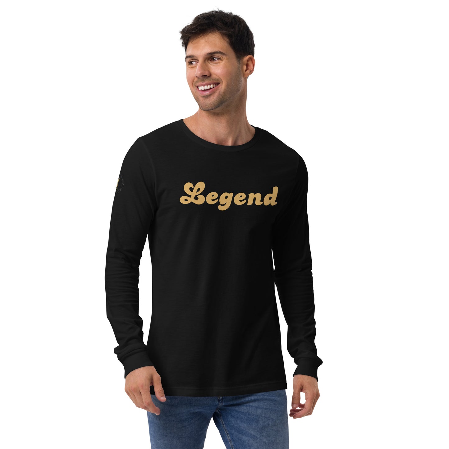 Men's Long Sleeve Tee (Legend, gold text)