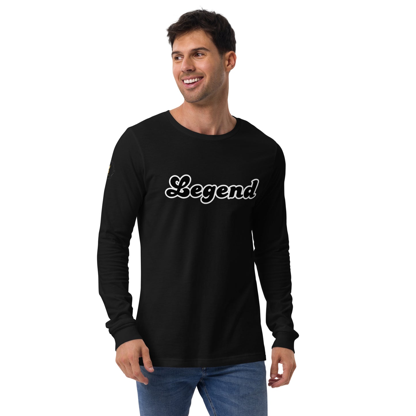 Men's Long Sleeve Tee (Legend, black/white text)
