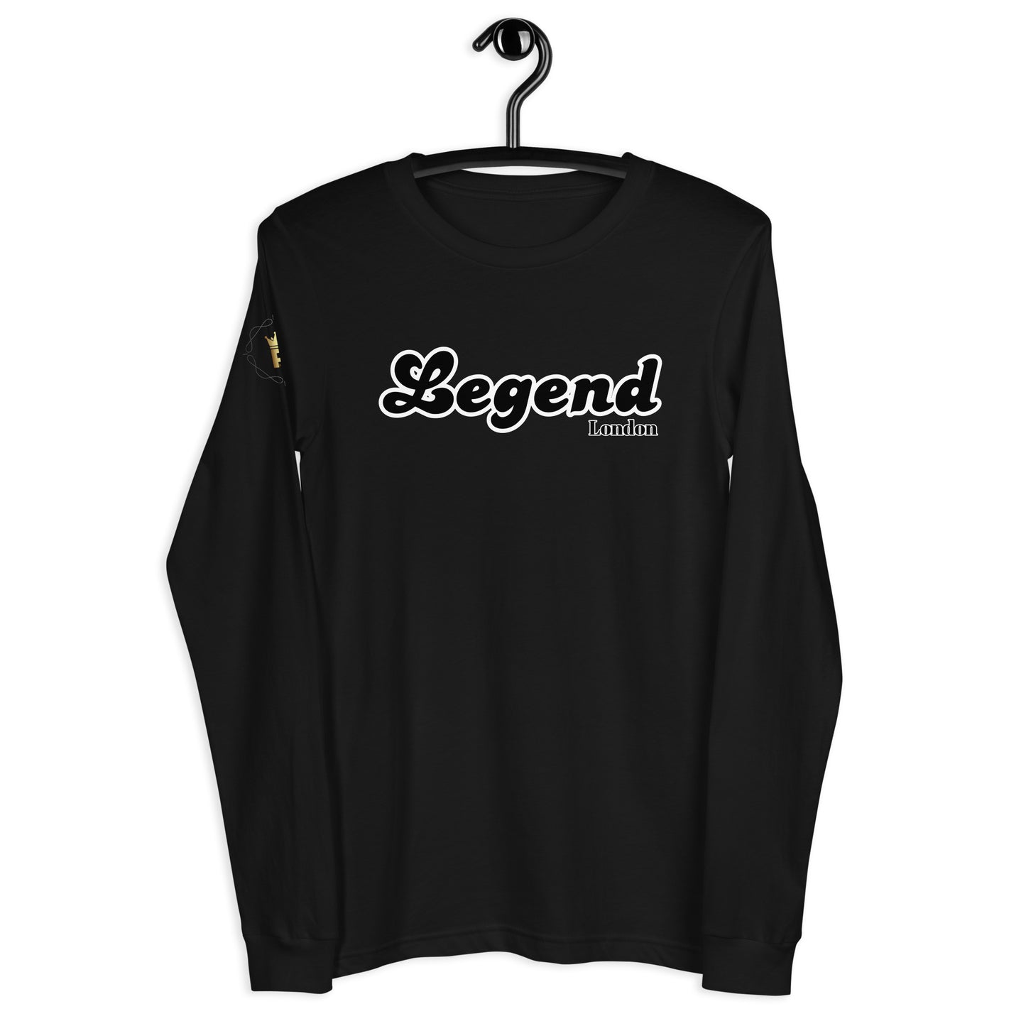 Men's Long Sleeve Tee (Legend London, black/white text)
