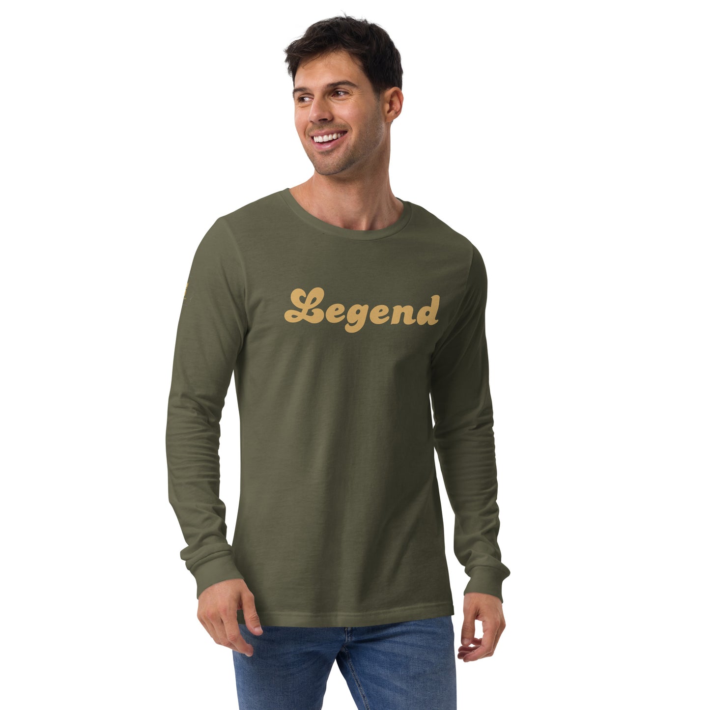 Men's Long Sleeve Tee (Legend, gold text)