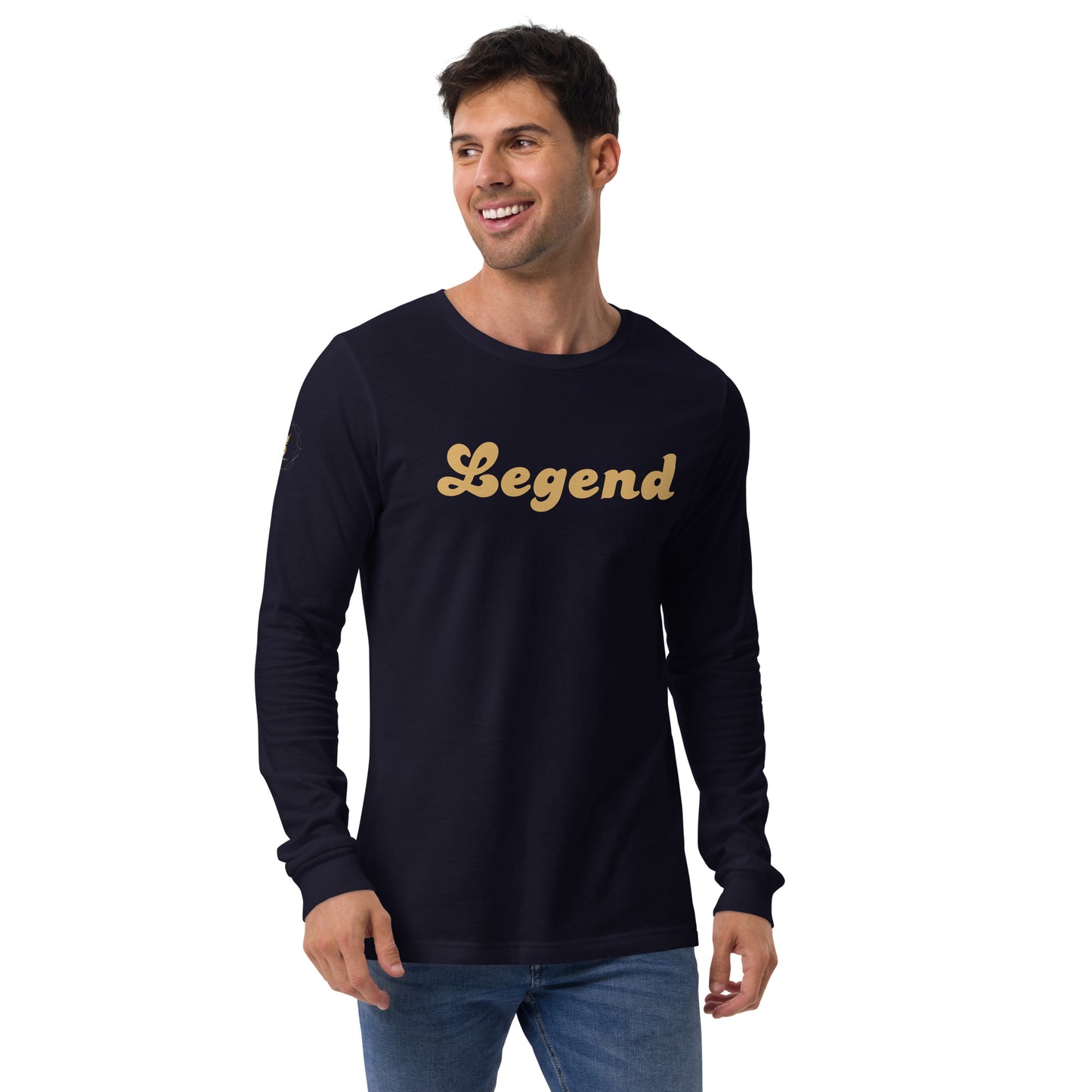 Men's Long Sleeve Tee (Legend, gold text)