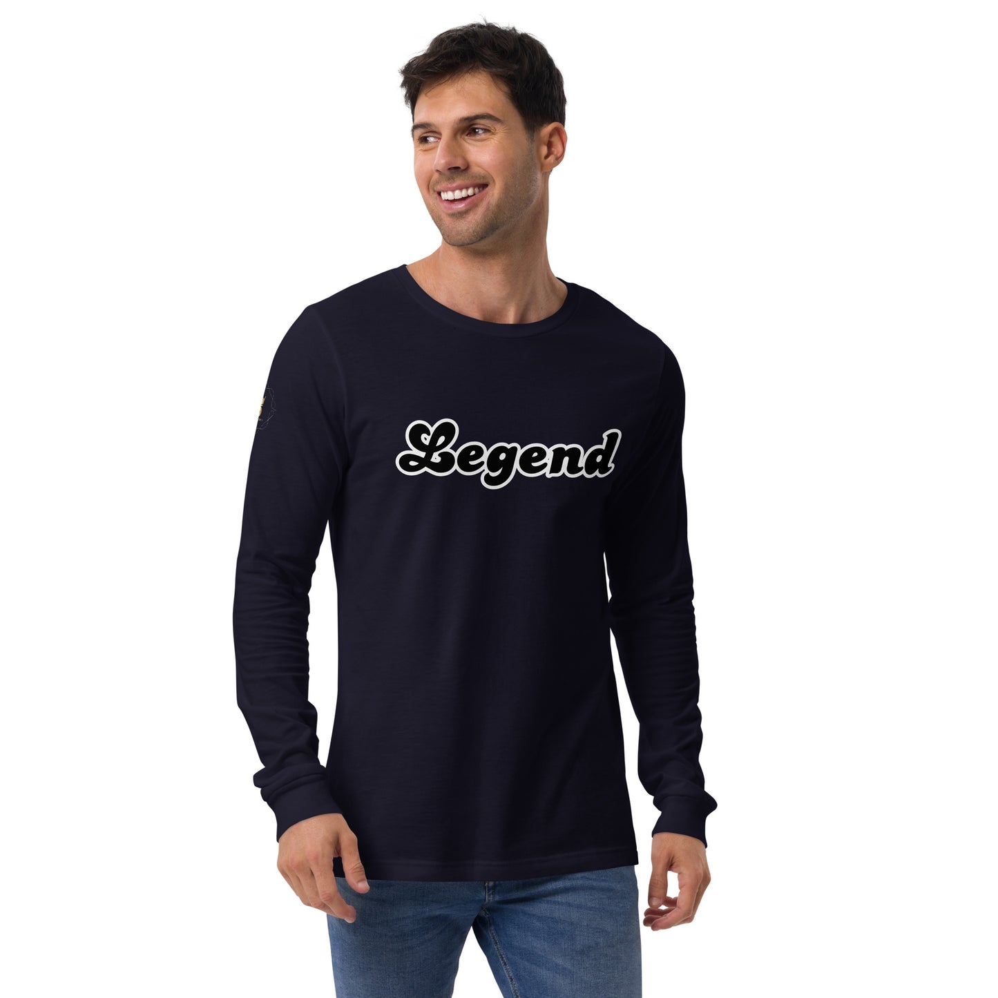 Men's Long Sleeve Tee (Legend, black/white text)