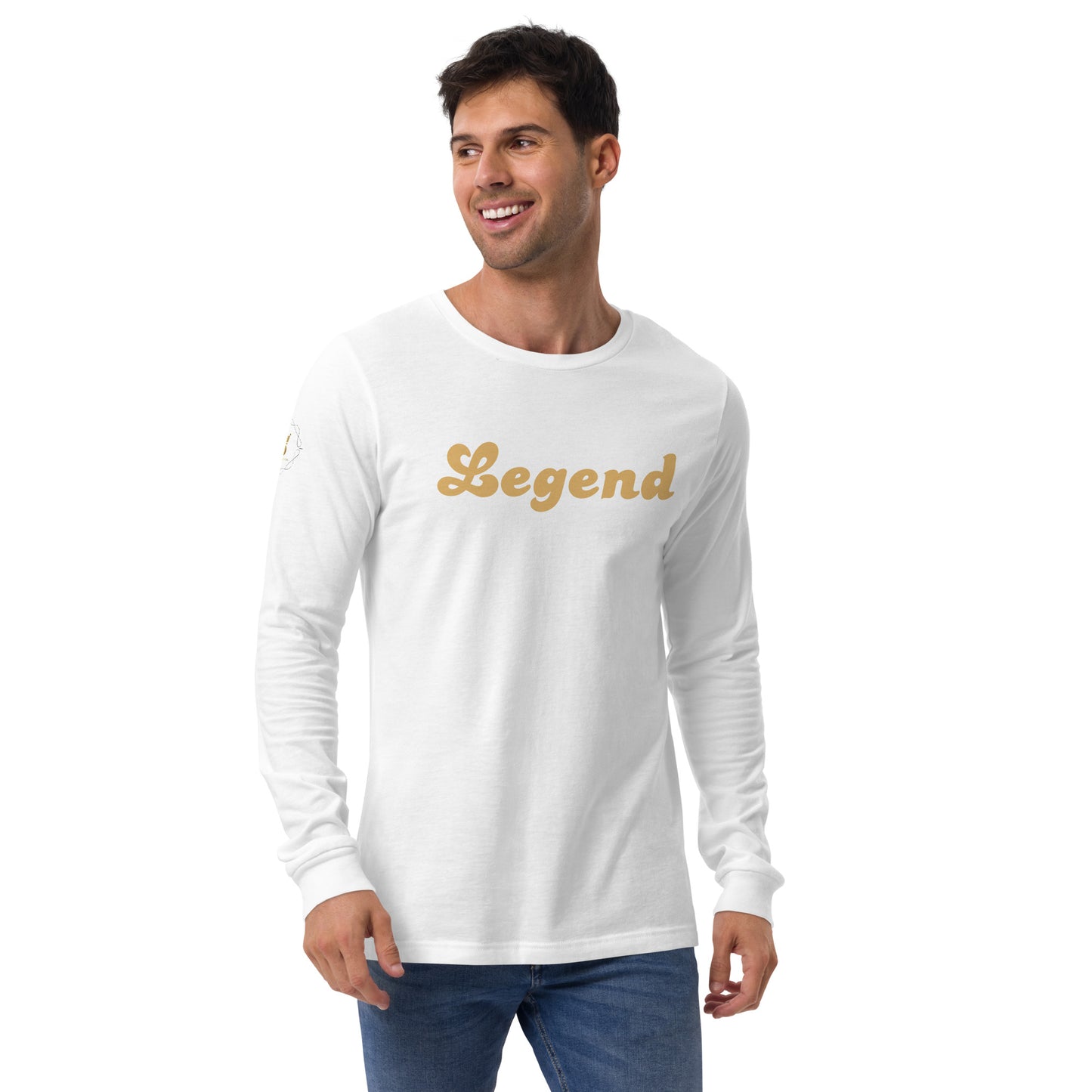 Men's Long Sleeve Tee (Legend, gold text)