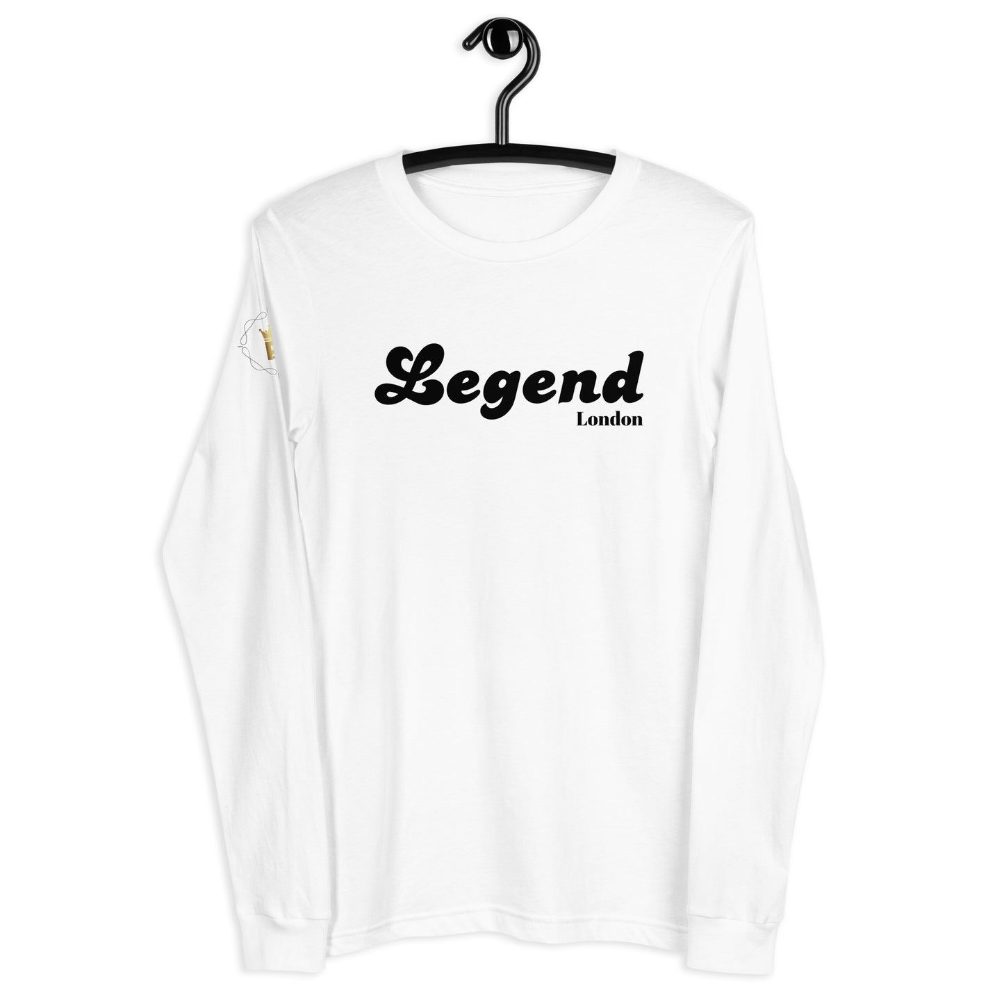 Men's Long Sleeve Tee (Legend London, black/white text)