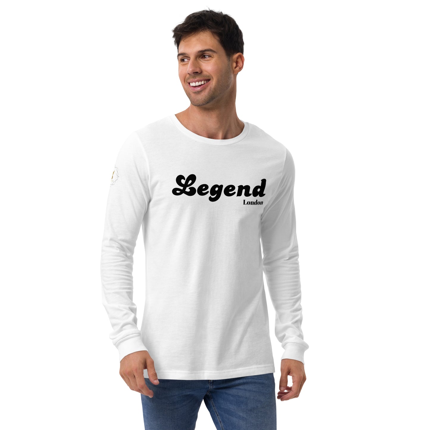 Men's Long Sleeve Tee (Legend London, black/white text)