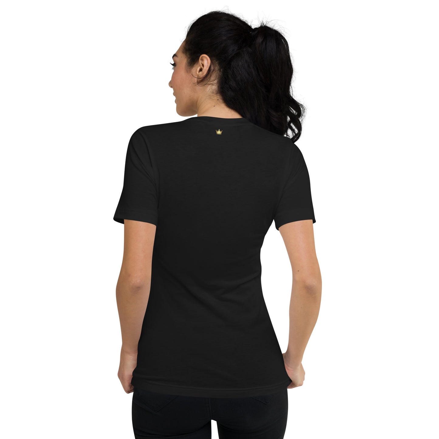 Women's Short Sleeve V-Neck T-Shirt (Young Money gold)