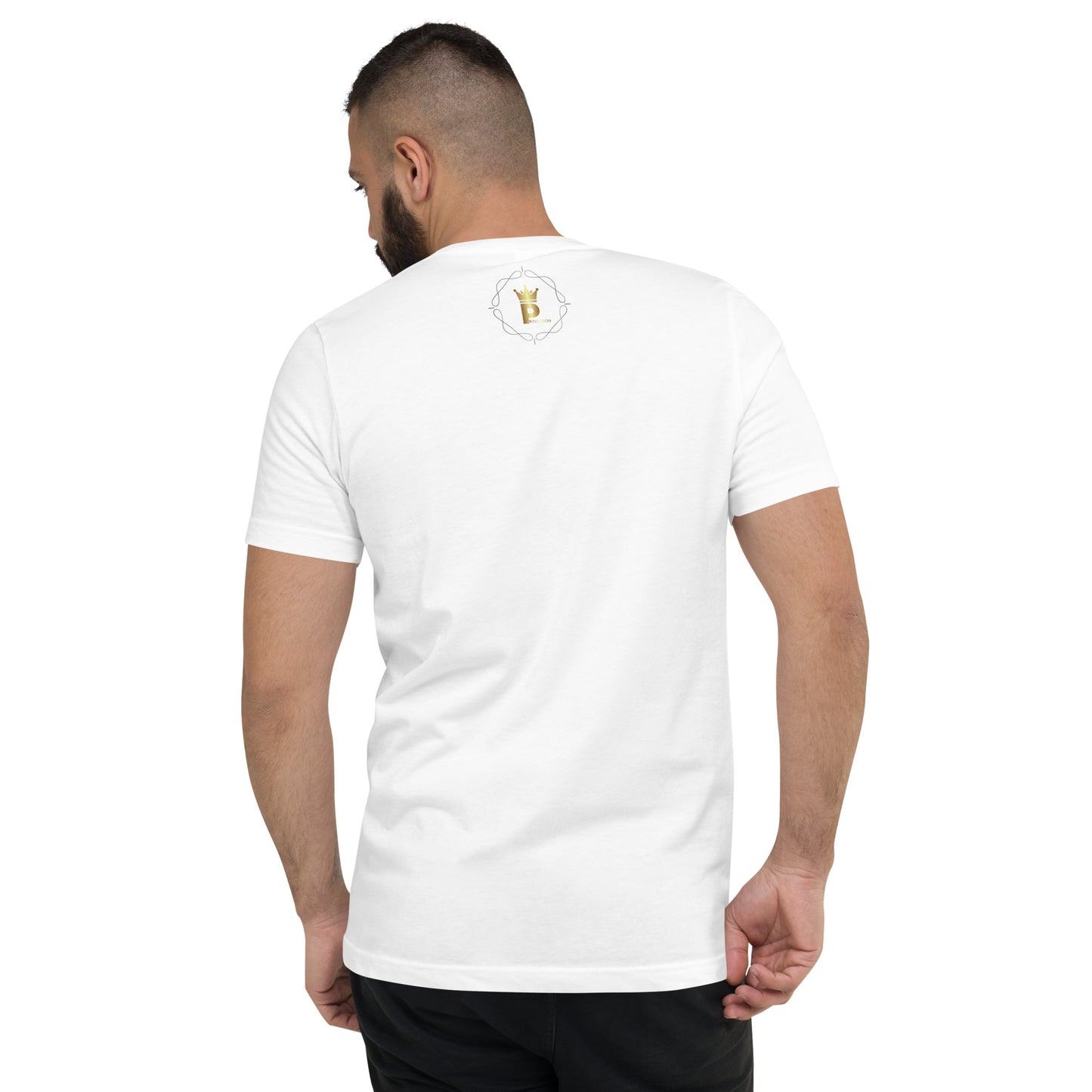 Men's Short Sleeve V-Neck T-Shirt (Living in Luxury) white
