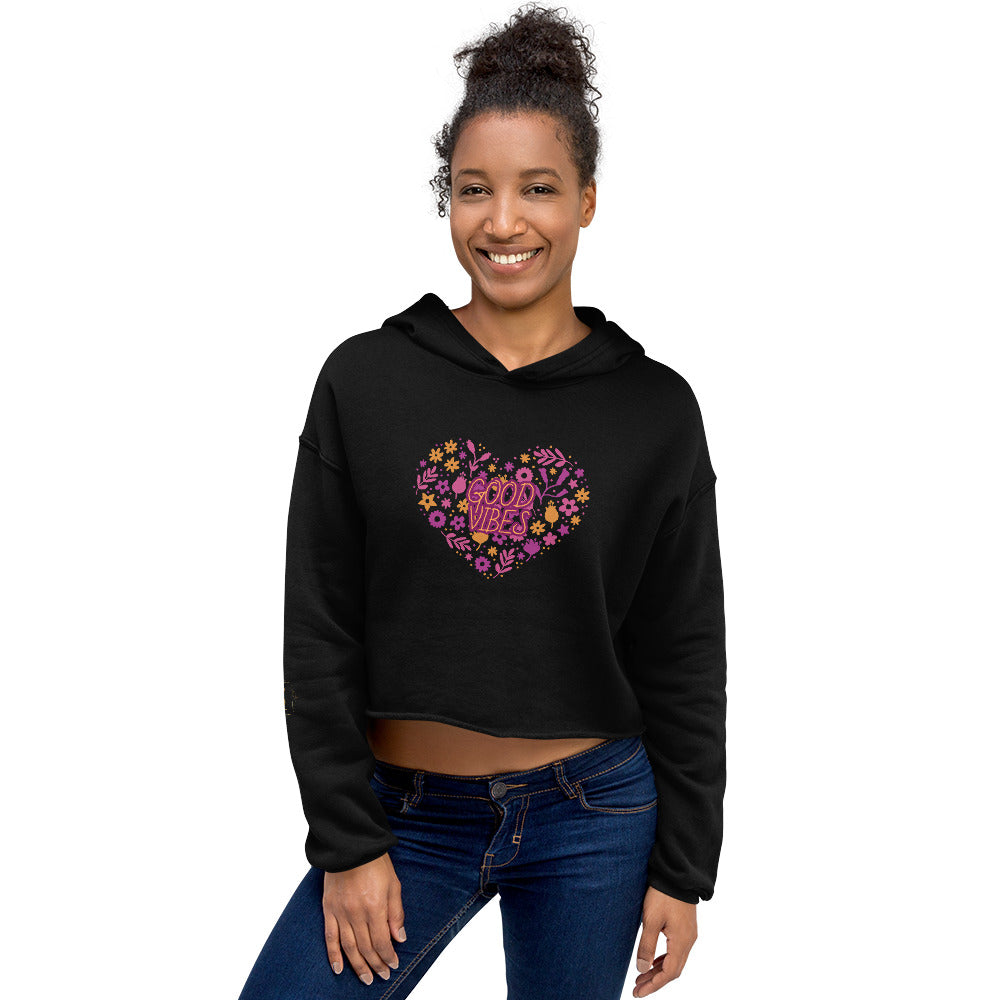 Crop Hoodie (Good Vibes)
