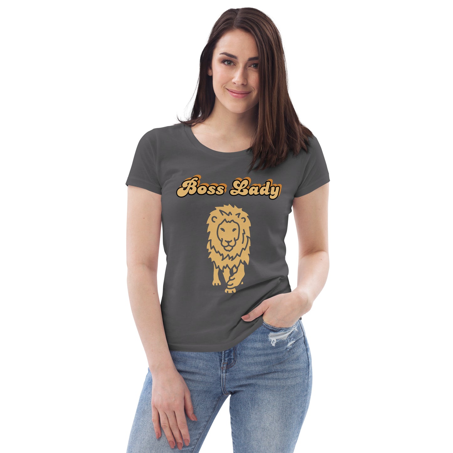Women's fitted tee (Boss Lady Lion2)
