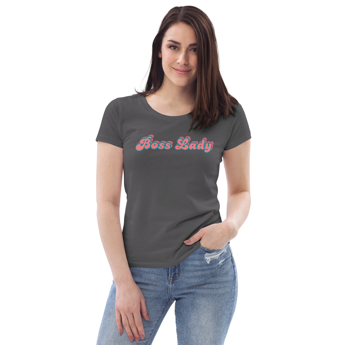 Women's fitted tee (Boss Lady Pink)