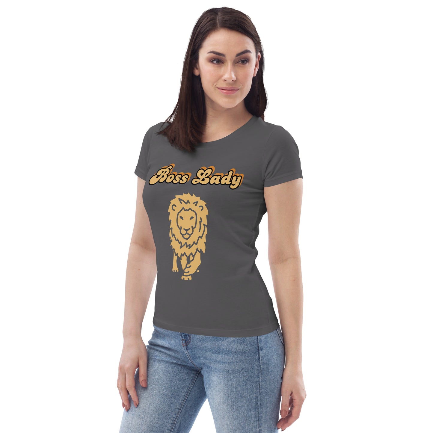 Women's fitted tee (Boss Lady Lion2)