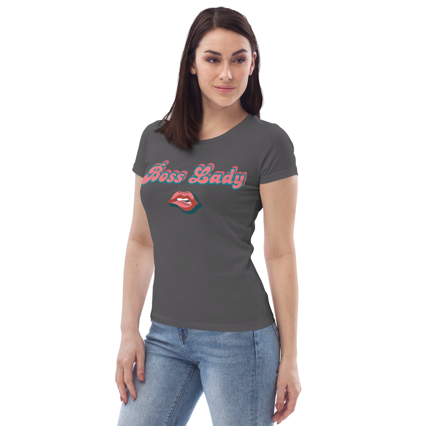 Women's fitted tee (Boss Lady Pink Lips)