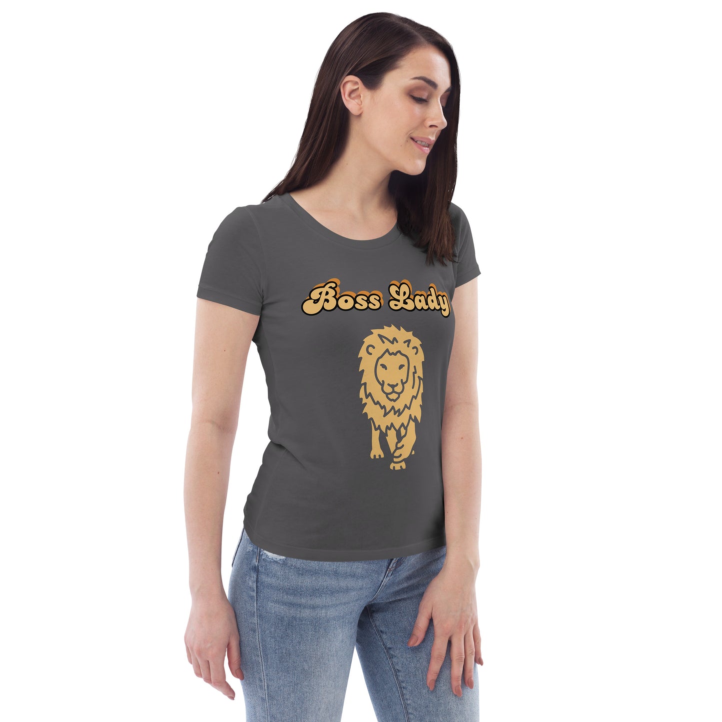 Women's fitted tee (Boss Lady Lion2)