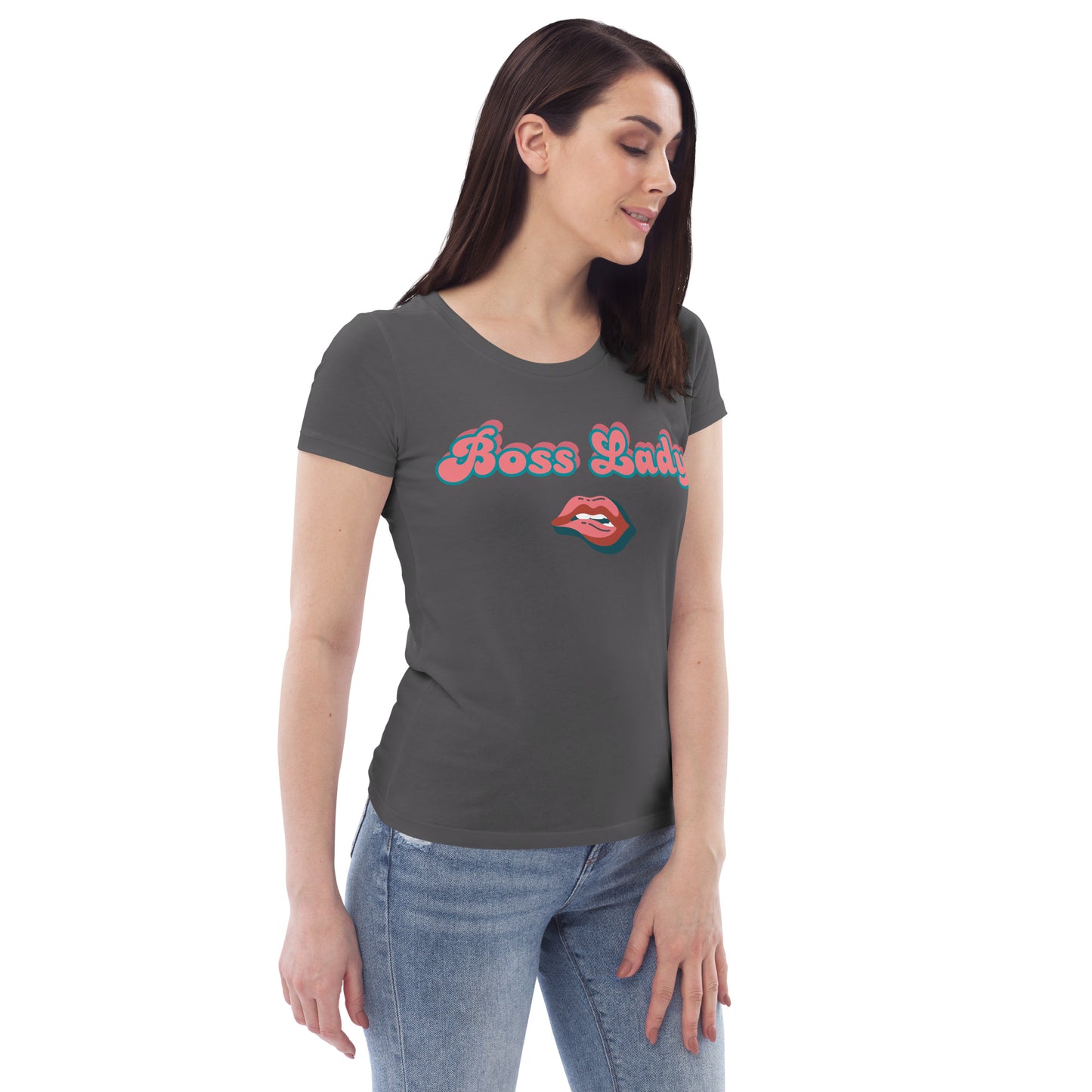 Women's fitted tee (Boss Lady Pink Lips)