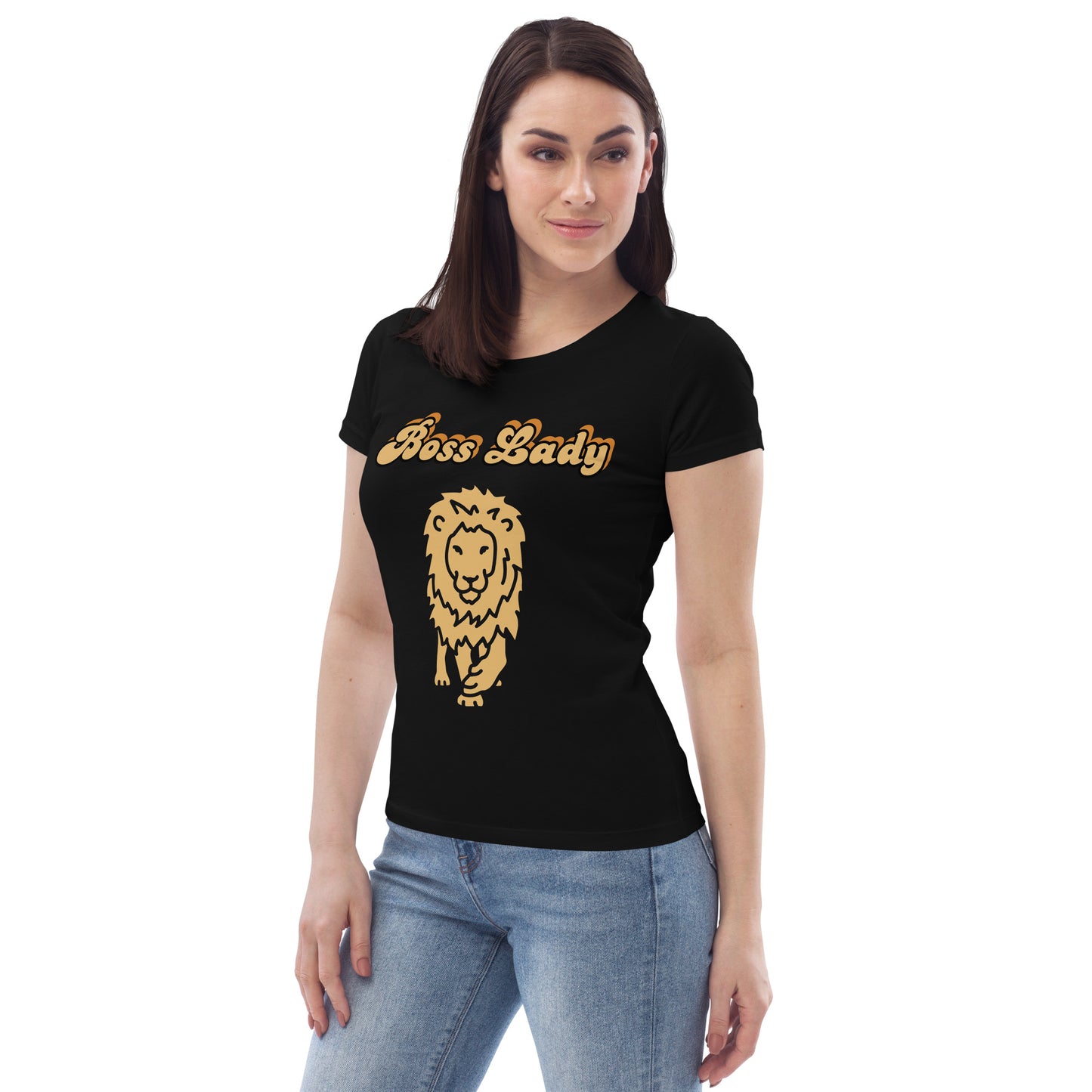 Women's fitted tee (Boss Lady Lion2)