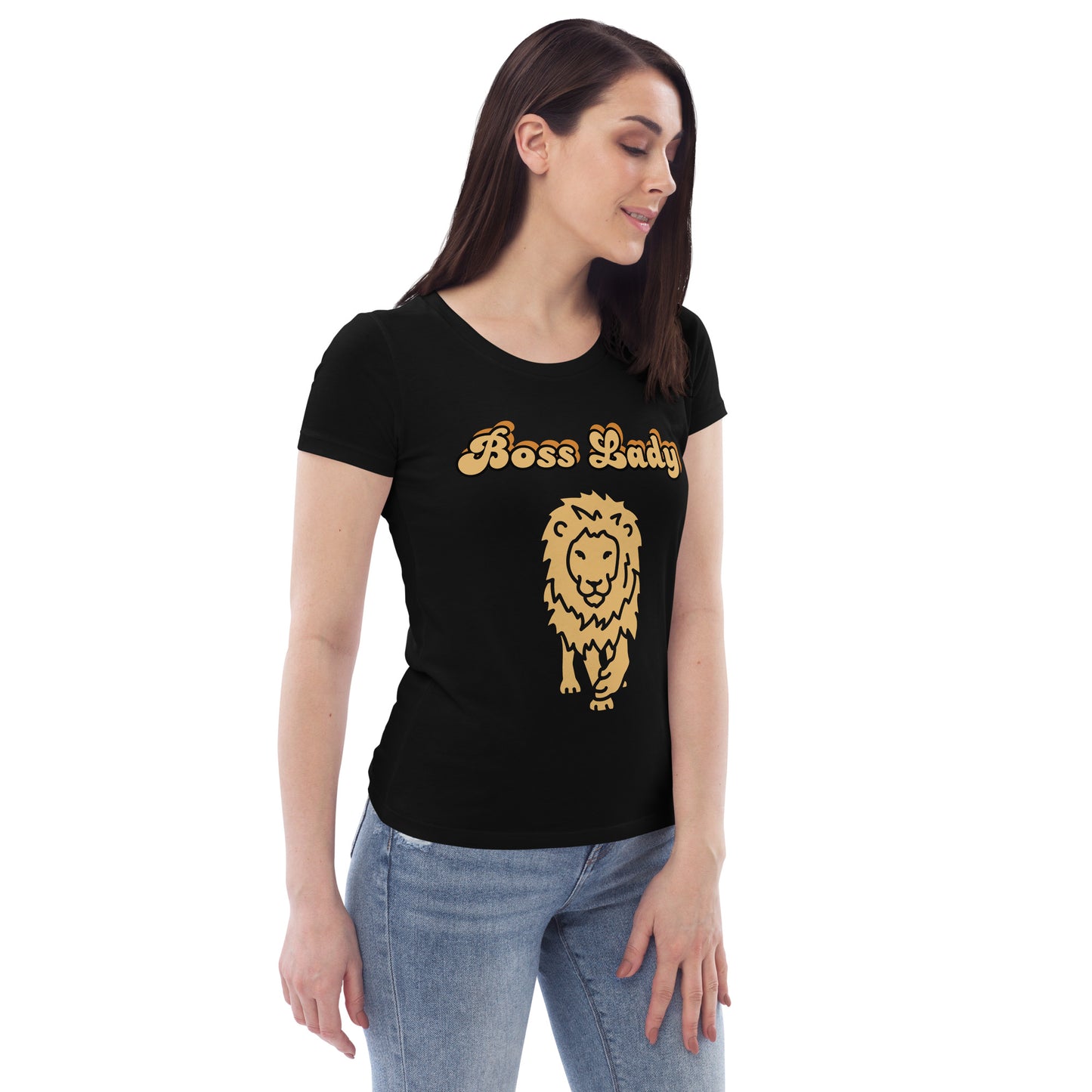 Women's fitted tee (Boss Lady Lion2)