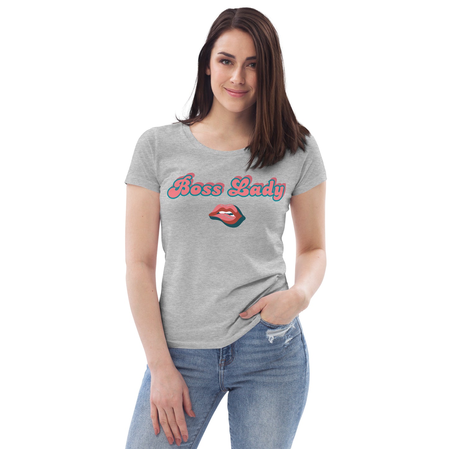 Women's fitted tee (Boss Lady Pink Lips)