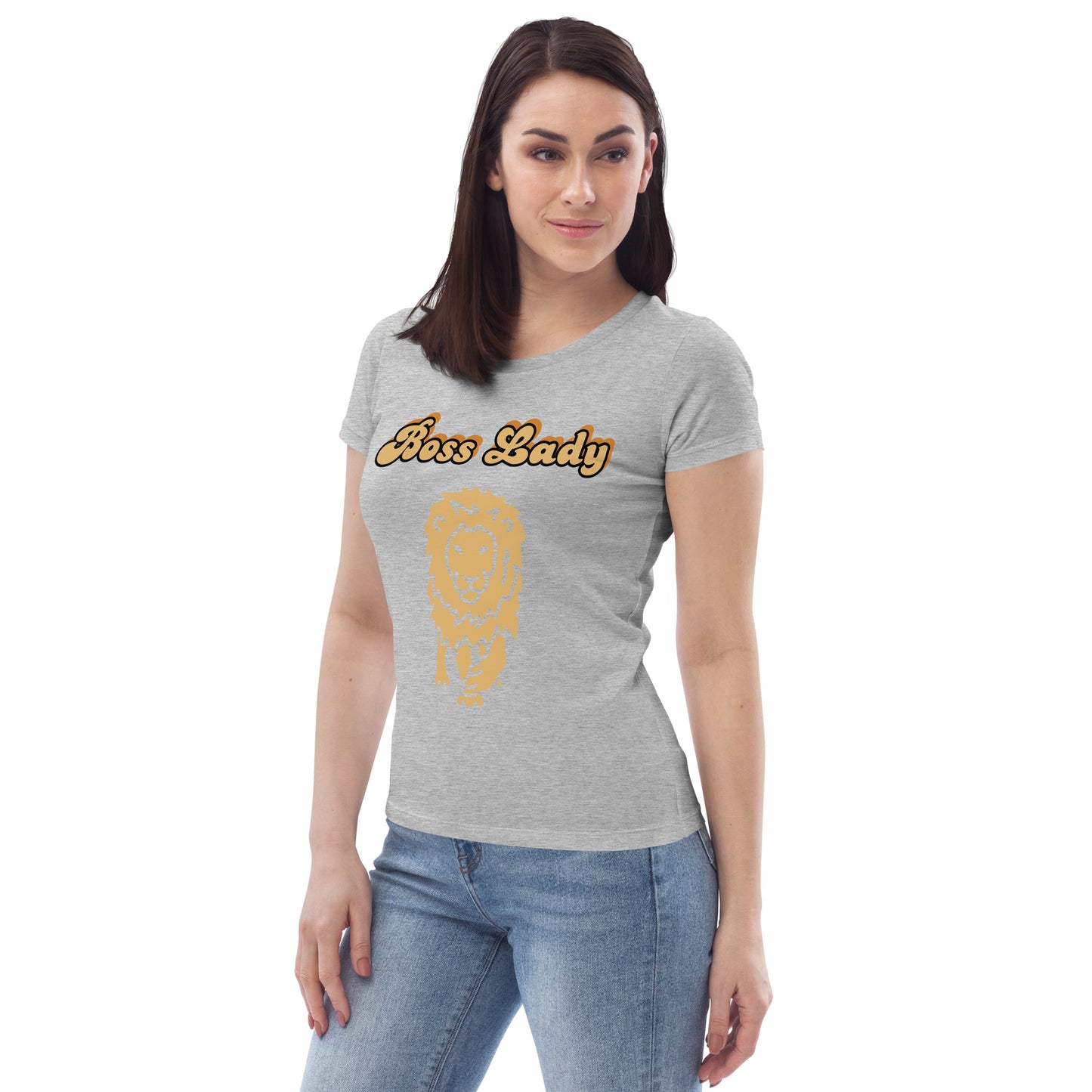 Women's fitted tee (Boss Lady Lion2)