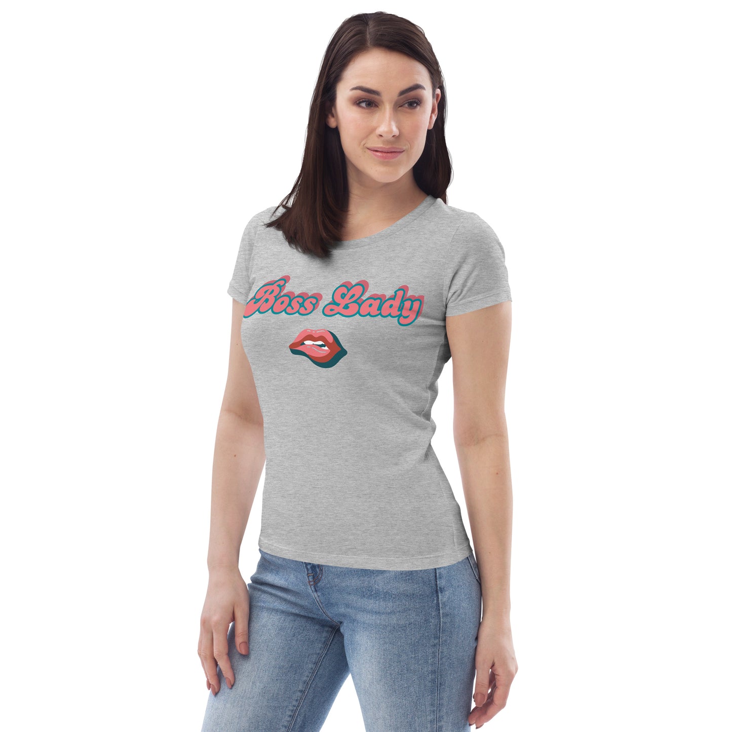 Women's fitted tee (Boss Lady Pink Lips)